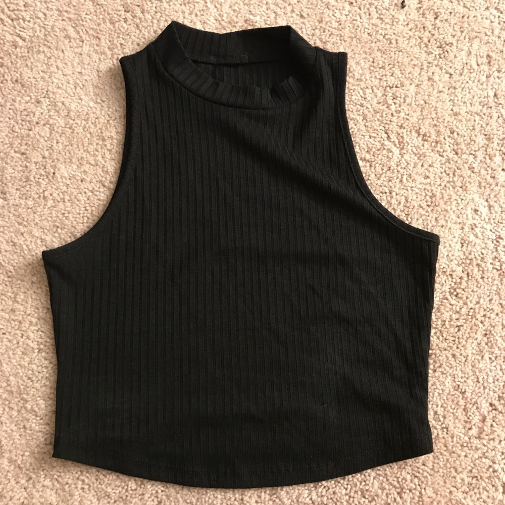 Basic black halter tank top